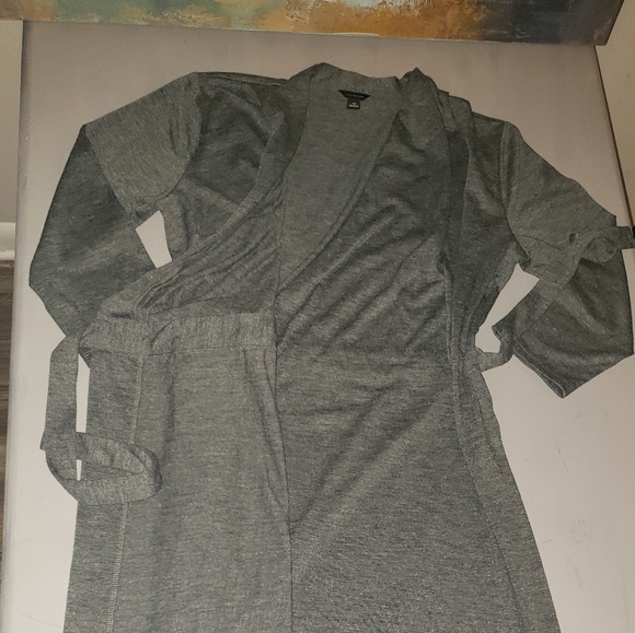 Ann Taylor wrap gray dress size 10 - Picture 4 of 6